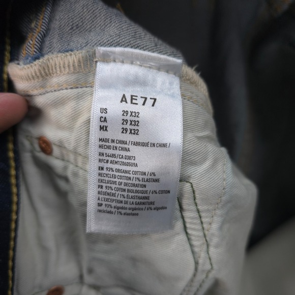 American Eagle Jeans Mens 29x31 Dark Wash Denim Classic Selvedge Button Fly Prep - Picture 8 of 16